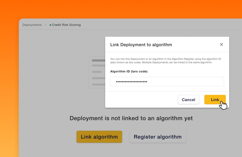 Link Algorithm to the Dutch Algorithm Register