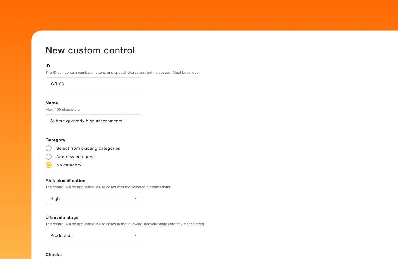 Create custom AI Governance controls