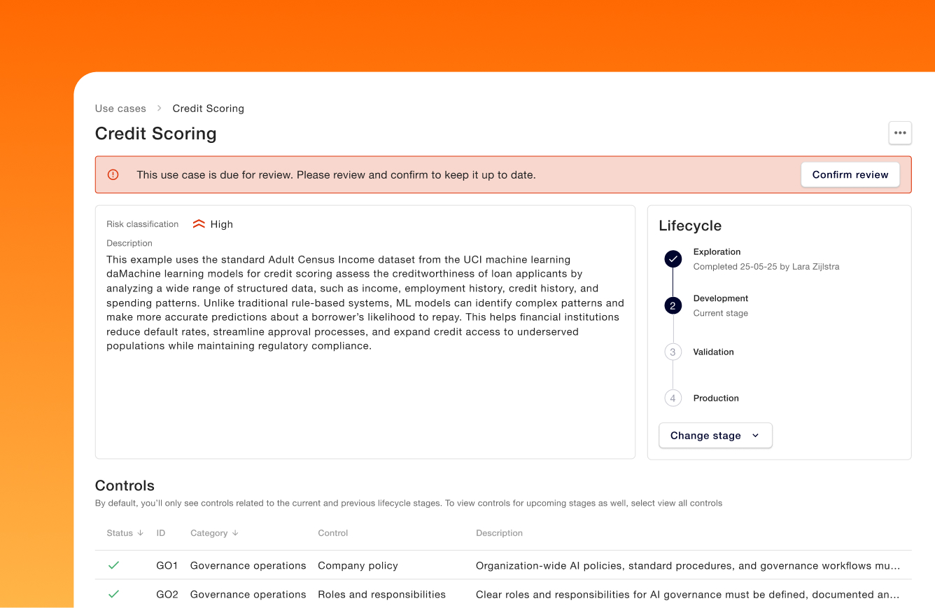 Use case review notification
